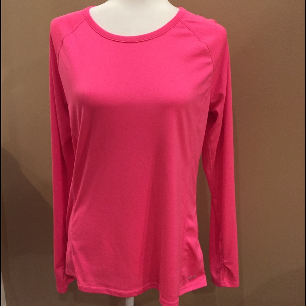 Champion pink long sleeve base layer tee, size L